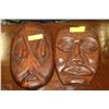 Image 1 : #6)SET OF 2 AFRICAN STYLE WOOD CARVED WALL MASKS