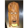 Image 1 : #5) AFRICAN STYLE WOOD CARVED WALL MASK 12" LONG