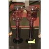 Image 1 : PAIR OF LARGE PURPLE CRYSTAL GLASSES