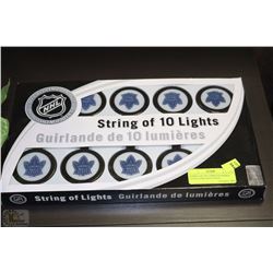 STRING OF TEN TORONTO MAPLE LEAFS GARLAND LIGHTS