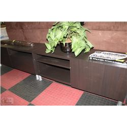 2  ESPRESSO COLOR FOOTED BENCH CUPBOARD
