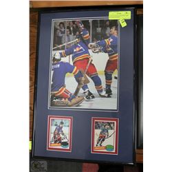 LANNY MCDONALD SIGNED CARD WITH RENE ROBERT