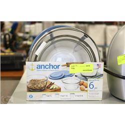 ANCHOR 6 PC MIXING BOWLS SET