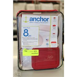 ANCHOR 8 PC GLASS CONTAINER SET