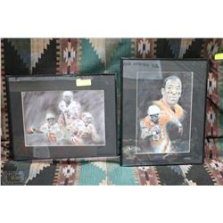 PAIR OF CFL BC LIONS FOOTBALL PICTURES