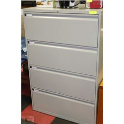 4 DRAWER LATERAL FILING CABINET WITH KEY