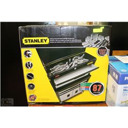 NEW STANLEY TOOL CHEST WITH 87 PIECE SOCKET SET