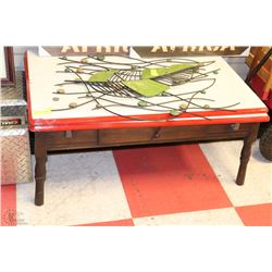 1940'S NUN PREP TABLE WITH PULL OUT SIDES