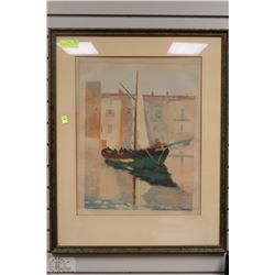 PAINTED PICTURE  OF A SAILBOAT BY HAROLD ST. JEAN