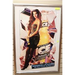 FRAMED 26 X 38 BUDWEISER BEER SIGN