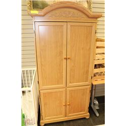 WOODEN ARMOIRE 33"X23"X73"H