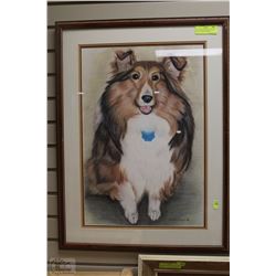 DOG FRAMED PICTURE SIGNED BY ARTIST GLADYS SCHMIDT