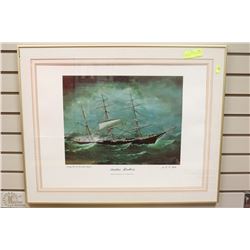 FRAMED 23 X 29 JARDINE BROTHERS SHIP PICTURE