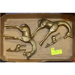 SET OF 4 BRASS GIRAFFES