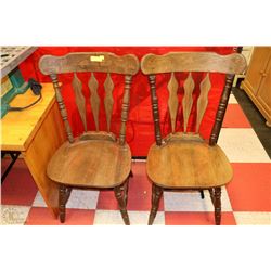 PAIR OF VINTAGE SOLID WOOD CHAIRS