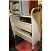 Image 1 : METAL 3 SHELF LIBRARY CART ON WHEELS
