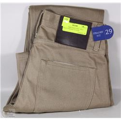 MENS UNBRANDED UB307 29X34 BEIGE STRAIGHT FIT JEAN
