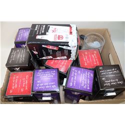 BOX OF SMIRNOFF ICE GLASSES AND MORE