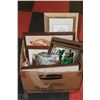 Image 1 : BOX OF VINTAGE FRAMED PICTURES, 5 CENT BEER