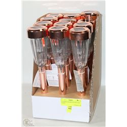 12 COPPER COLORED SOLAR STAKE LIGHTS