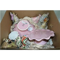 BOX WITH MIKASA STONEWARE PLATTERS, PORCELAIN