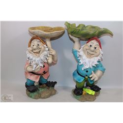 PAIR OF GARDEN GNOME ORNAMENTS