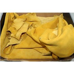 TWO GENUINE LEATHER RAW DEER HIDE PIECES