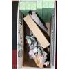 Image 1 : BOX OF CHINESE CANVAS WALL PICTURES, PORCELAIN