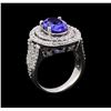 Image 4 : 3.65 ctw Tanzanite and Diamond Ring - 14KT White Gold