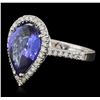 Image 1 : 14KT White Gold 5.93 ctw Tanzanite and Diamond Ring