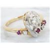 Image 3 : 0.20 ctw Diamond and Ruby Ring - 14KT Yellow Gold