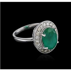 14KT White Gold 2.87 ctw Emerald and Diamond Ring