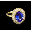 Image 1 : 3.47 ctw Tanzanite and Diamond Ring - 14KT Yellow Gold