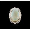 Image 2 : 14KT Yellow Gold 14.73 ctw Opal and Diamond Ring