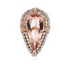 Image 1 : 14KT Rose Gold GIA Certified 24.71 ctw Morganite and Diamond Ring