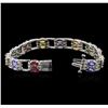 Image 3 : 14KT White Gold 20.04 ctw Multi Gemstone and Diamond Bracelet