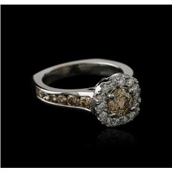 14KT White Gold 1.81 ctw Fancy Brown Diamond Ring