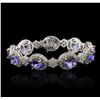 Image 1 : 14KT Two-Tone Gold 15.66 ctw Tanzanite and Diamond Bracelet