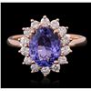 Image 1 : 14KT Rose Gold 2.06 ctw Tanzanite and Diamond Ring