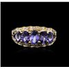 Image 2 : 14KT Yellow Gold 2.22 ctw Tanzanite and Diamond Ring