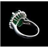Image 3 : 6.97 ctw Emerald and Diamond Ring - 14KT White Gold