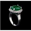 Image 4 : 6.97 ctw Emerald and Diamond Ring - 14KT White Gold