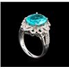 Image 4 : 5.19 ctw Apatite and Diamond Ring - 14KT White Gold