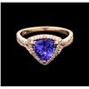 Image 2 : 1.80 ctw Tanzanite and Diamond Ring - 14KT Rose Gold