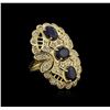 Image 1 : 14KT Yellow Gold 5.01 ctw Sapphire and Diamond Ring