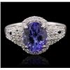 Image 2 : 14KT White Gold 2.56 ctw Tanzanite and Diamond Ring