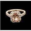 Image 2 : 1.98 ctw Morganite and Diamond Ring - 14KT Rose Gold