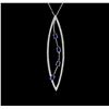Image 1 : 14KT White Gold 1.92 ctw Sapphire and Diamond Pendant With Chain