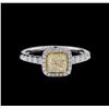 Image 2 : 14KT White Gold 1.05 ctw SI1/Light Yellow Diamond Ring