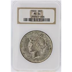 1922 NGC MS64 Peace Silver Dollar